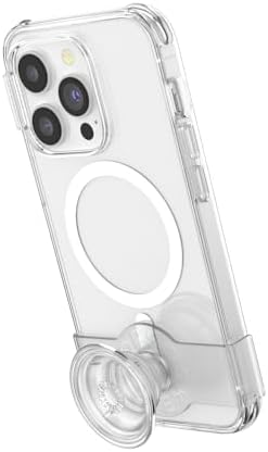 Pop Sockets i Phone 14 Pro Case with Integrated Slidable Grip & Kickstand – Pink Opalescent – Ultimate Wireless Charging Compatibility, 10 ft Drop Protection, and Easy Mag Safe Integration for Enhanced Mobile Experience