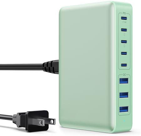 Power Up in Style: 300 W Ga N IV 8-Port USB-C Charging Hub – Fast PD 100 W Charger for Mac Book, i Phone 16/15/14, and Galaxy Devices – Ultimate Compact Charging Solution for Home and Travel Efficiency – Multi-Device Compatibility with Rapid Charging Capability – Engineered for Professionals and Tech Enthusiasts – Stay Powered Anywhere with This Versatile Charging Station