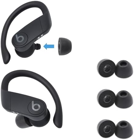 Transform Your Listening Experience with Comply Memory Foam Earbud Tips for Beats Powerbeats Pro, Flex, X, 1, 2, 3 | Unmatched Comfort & Secure Fit | Superior Noise Isolation | Available in Black (S/M/L) – 3 Pairs for Ultimate Versatility and Enhanced Audio Quality