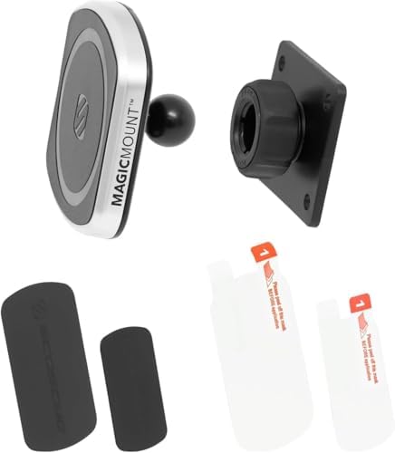 Transform Your Driving Experience with the Scosche MP2 FM-XCES0 Magic Mount Pro2 – Universal Flush Magnetic Car Mount Compatible with Mag Safe, i Phones, Galaxy, Pixel & All Smartphones – Effortless Hands-Free Access and Enhanced Stability for Safe Navigation
