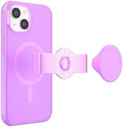 Pop Sockets i Phone 14 Pro Case with Integrated Slidable Grip & Kickstand – Pink Opalescent – Ultimate Wireless Charging Compatibility, 10 ft Drop Protection, and Easy Mag Safe Integration for Enhanced Mobile Experience