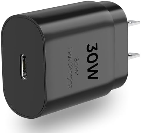 30 W Ultra-Fast USB-C Charger with 6.6 FT Cable for i Phone 16/15 & Galaxy S Series – High-Speed Charging with Safety Features for All Devices – Compact & Portable Power Adapter for On-the-Go Use