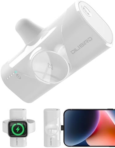 Travel Essentials Dual Mini Power Bank Set – 4500 m Ah Portable Charger for i Phone 14 & Apple Watch – Compact Fast Charging Solution in Sleek Black & White – Ideal Travel Accessory for On-the-Go Tech Users