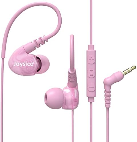 Lightweight Purple Sport Earbuds for Small Ears: Noise-Isolating, Comfortable Fit with Earhooks for Kids and Women, Perfect for Running and Workouts, Hands-Free Mic and Volume Control for Seamless Connectivity