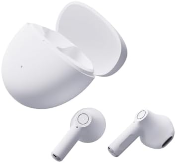 Ultimate Wireless Bluetooth 5.3 Earbuds – Featherweight & IPX5 Waterproof for Active Lifestyles – Seamless Comfort and Connectivity in Chic White – Perfect for Commuters, Fitness Enthusiasts, and Music Aficionados