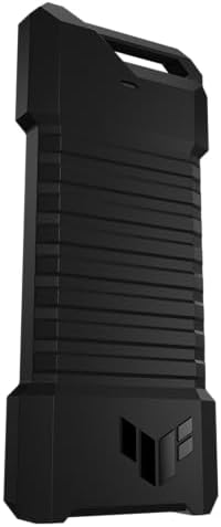 ASUS TUF Gaming A1 External M.2 NVMe SATA PCIe SSD Enclosure – Ultra-Fast USB-C Storage Solution with M.2 Q-Latch, IP68 Waterproof & Dustproof Design, Perfect for PS5 and Xbox Gamers, Enhanced Drop Resistance, Sleek Black Finish for Optimal Performance and Reliability