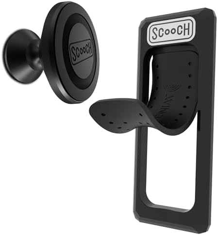 Versatile Scooch Wingback | Innovative Snap Out Phone Grip and Stand for All Smartphone Models – Effortless Two-Way Viewing with Magnetic Car Mount Compatibility – Ideal for Cooking, Video Streaming, and Hands-Free Use – Universal Fit for Any Case and Surface