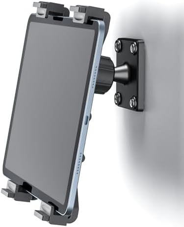 PLDHPRO Heavy Duty Adjustable Tablet Holder Mount for Vehicles and Workstations – Universal Drill Base Compatible with i Pad, i Phone, Surface, Kindle, Samsung Galaxy Tab (5.1-15.6 inch) – Maximum Stability for Safe Navigation and Easy Access in Trucks, Desks, and Kitchens