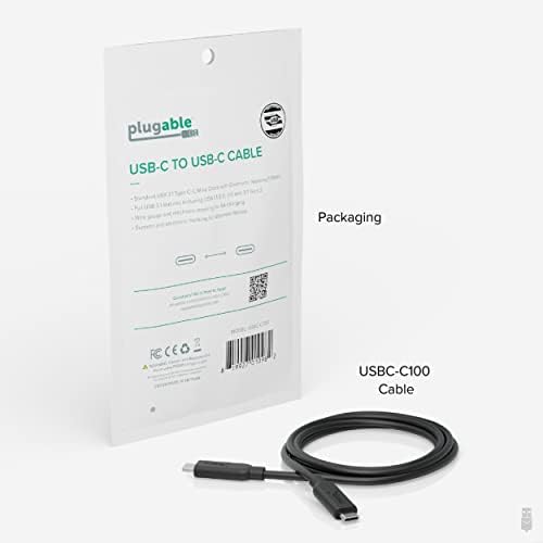 High-Speed Plugable 10 Gbps USB C to USB C Cable – 3.3 Feet (1 Meter) – Rapid 5 A Charging, USB-IF Certified, Driverless Design for Seamless Connectivity – Perfect for Laptops, Smartphones, and Tablets