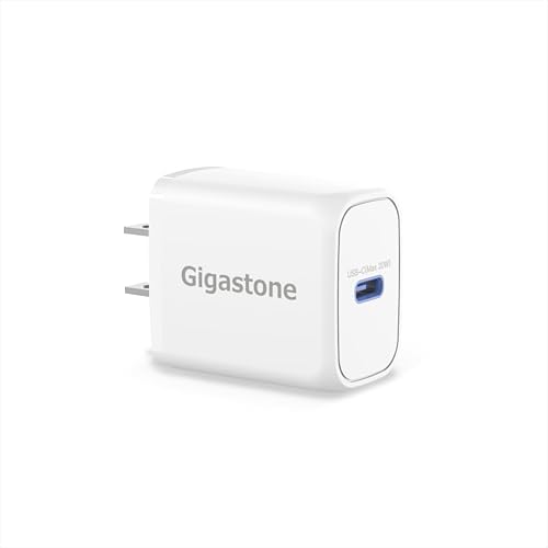 Gigastone 20 W USB-C Fast Charger – Compact PD 3.0 Power Adapter for Rapid Charging of i Phone 16/15/14/13/12/11/X/8, Galaxy Note, and Google Pixel – Ultimate Portability with Safety Features for Efficient Device Power-Up