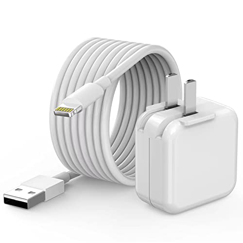 Apple MFI Certified 10 FT Lightning Charger for i Pad & i Phone – Fast Charging USB Wall Block with Foldable Plug – Ideal for i Pad 7/8/9, i Pad Air, Mini, Pro – Superior Compatibility & Ultimate Convenience