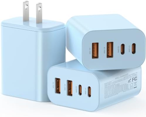 High-Speed USB C Charger Block 3-Pack – 40 W 4-Port Power Adapter for Quick Charge & Power Delivery, Compatible with i Phone 16/15/14/13/12/11/Pro Max & Tablets, Compact Wall Plug for Efficient Multi-Device Charging – Optimal Safety Features & Sleek Design