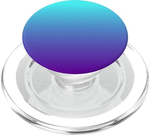 Simple Solid Color Chic Teal Purple Aqua Blue Ombre Design PopSockets MagSafe PopGrip for iPhone – Enhanced Compatibility and Speed