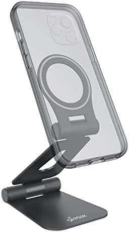 Sonix Magnetic Adjustable Cell Phone Desk Stand Pedestal Compatible with Apple MagSafe (Graphite) – Enhanced Compatibility and Speed