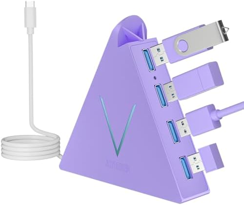 Elevate Your Connectivity with the Stylish Pink USB C Hub – 4 USB 3.0 Ports and 2 FT Extension Cables for Seamless Integration with i Pad Pro, Mac Book Pro, Surface & More – Ultimate Performance Meets Chic Design!