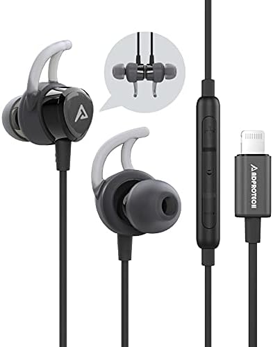 High-Performance Lightning Earbuds with Magnetic Design – MFi Certified Sports Headphones for i Phone 14/13/12/11/Pro Max/Xr/Xs Max/X – Noise-Isolating In-Ear Earphones with Built-in Microphone for Ultimate Workout Experience – Secure Fit and Premium Sound Quality