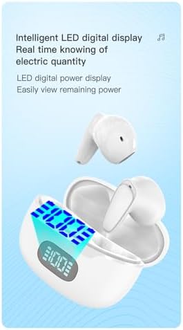Ultra-Lightweight Bluetooth 5.3 Wireless Earbuds with Advanced Noise Isolation & Real-Time LED Battery Indicator – Perfect for Active Lifestyles, Ergonomic Sports Earphones Compatible with i OS/Android, Delivering Immersive Sound Quality for Music Enthusiasts on the Go