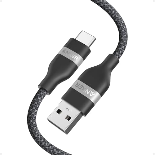 Eco-Friendly Anker Car Play Cable – 6 ft Upcycled Braided USB A to USB C Charger for i Phone 16, 15 Pro Max & Samsung Note20 – Fast Charging & Seamless Connectivity in Stylish Violet – Durable, Tangle-Free Design for Ultimate Driving Experience