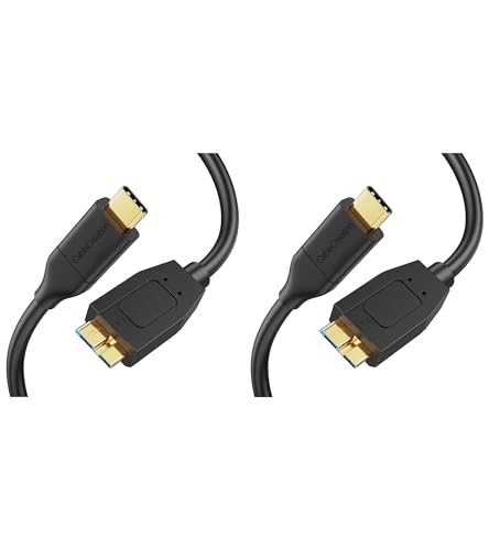 High-Speed 1 FT USB C to Micro B Cable – 10 Gbps Data Transfer for i Phone 15, Seagate & WD External Hard Drives – Durable Braided Design for Enhanced Connectivity & Reliability – Perfect Length for Travel & Desk Use – USB 3.1 Type C Compatible