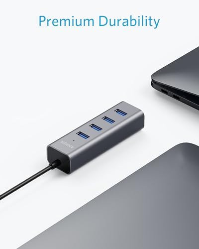 Anker Aluminum USB C Hub with 4 High-Speed USB 3.0 Ports – Ultimate Connectivity Solution for Mac Book Pro, Chromebook, Galaxy S9/S8 & More – Compact, Durable Design for Professionals & Students on the Go