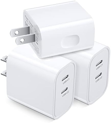 Costyle 3-Pack 20 W USB C Fast Charger Block – Dual Port Compact Charging Cube for i Phone 11-16, i Pad, and Air Pods – High-Speed Power Adapter for On-the-Go Efficiency and Enhanced Device Compatibility