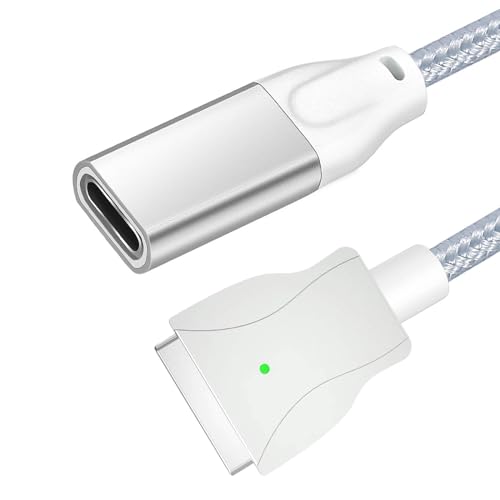 Durable Nylon Braided USB C to Magnetic Charging Cable for Mac Book Air & Pro – Rapid T Tip Gen2 Design, Enhanced Port Protection, Lightweight & Portable for Professionals and Students, Fast Charging & Data Transfer, Minimize Wear & Tear on Devices