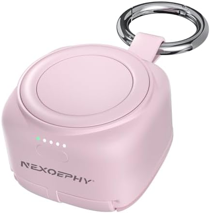 Dreamy Pink Portable Charger for Apple Watch – Wireless Magnetic Power Bank with 1200 m Ah Capacity, MFi Certified for All Models Including Series 9/8/7/6/5/4/3/2/SE/Ultra/Ultra 2 – Stylish & Compact Design for On-the-Go Charging Solutions