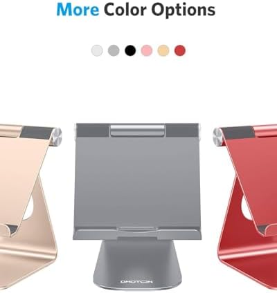 Ergonomic Adjustable Aluminum Tablet Stand – Versatile Cradle for i Pad & Samsung with Multi-Angle Viewing – Perfect for Enhanced Comfort and Productivity at Home, Office, or On-the-Go – Durable, Lightweight Design for All Tablets Up to 13 Inches