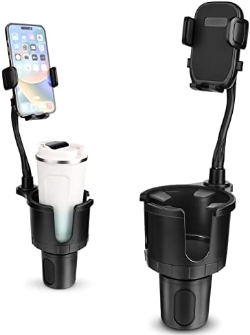 Universal 2-in-1 Car Phone Holder with Adjustable Gooseneck and 360° Rotation – Versatile Cup Holder Extender for 4-7 Inch Smartphones, Perfect for Hands-Free Navigation and Calls while Driving – Easy Installation, Sturdy Base, and Enhanced Compatibility for All Vehicles