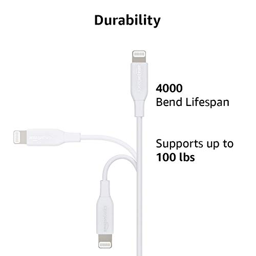Premium 10 ft MFi Certified USB-C to Lightning Charging Cable for Apple i Phone – High-Speed Nylon Braided Design for Ultimate Durability and Flexibility – Fast Charge & Data Sync Capability in Sleek White Finish