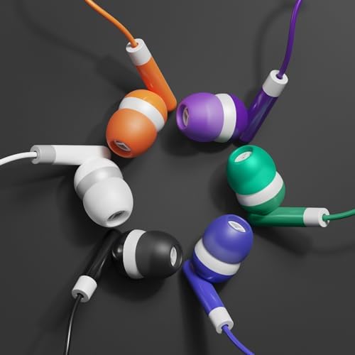 Revitalize Your K-12 Classroom Experience with SP SOUNDPRETTY’s 24-Pack Colorful Wired Earbud Headphones – Superior Sound Quality, Ergonomic Comfort, and Seamless Compatibility with Tablets & Laptops for Engaging Learning Environments