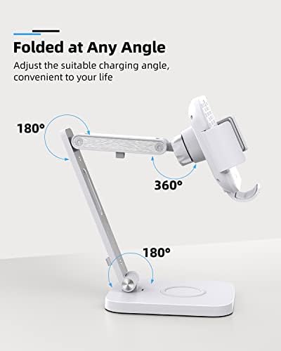 Sleek Aluminium Alloy 2-in-1 Wireless Charger Stand for Samsung Galaxy Z Fold & Galaxy Buds – Rapid 3-Coil Charging Station with 20 W Adapter for Enhanced Device Efficiency – Portable and Stylish Design Ideal for Modern Workspaces and On-the-Go Charging