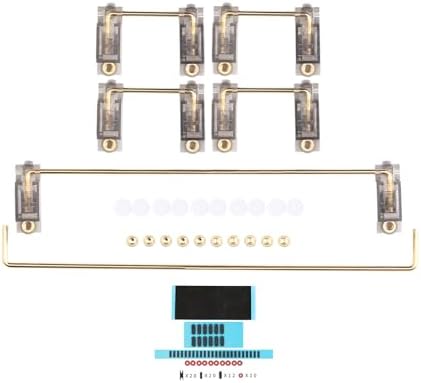 Ultimate Gold Plated PCB Stabilizers for Mechanical Keyboards – Translucent Smokey Design with Noise Reduction Films, Perfect Fit for 2 u, 6.25 u, and 7 u Spacebars – Elevate Your Typing Experience and Enhance Durability