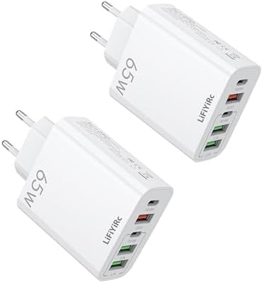 Ultimate European USB C Charger 6.6 A Duo Pack – High-Speed 20 W PD & QC 3.0 Fast Charging Multi-Port Adapter with 2 USB-C and 3 USB-A Ports, Perfect for i Phone 16/15/14/13/12/11 Pro Max, XS, XR, X, SE, 8 Plus & Samsung Devices – Travel-Friendly Plug-in Solution for Efficient Power Delivery and Enhanced Device Compatibility