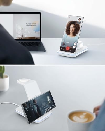 Revolutionize Your Charging Routine with the Joy Geek 3-in-1 Wireless Charger Station for Samsung Devices – Fast Charging Dock for Galaxy Watch7 Pro/4/3/Active2/1, S24/S23 Ultra/S22/S21/S20/Note 20, Z Fold & Flip, and Buds 3 Pro – Enhanced Compatibility, Sleek Design, and Built-in Safety Features for Efficient Power Management
