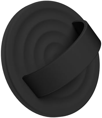 Upgraded Magnetic Phone Grip for i Phone: Premium Silicone Loop Holder with Mag Safe Compatibility – Ergonomic 360-Degree Stand, Non-Slip Design in Sleek Black for Enhanced Comfort and Secure Handling on i Phone 16/15/14/13/12 Pro Max/Plus