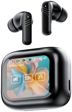 Revolutionary Touch Screen Wireless Earbuds with Bluetooth 5.4 – Unrivaled 60-Hour Battery Life, Cutting-Edge ENC Noise Cancellation & Rich Deep Bass for Superior Audio Excellence (Black) – Perfect for Active Lifestyles and Audiophiles
