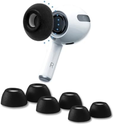 Elevate Your Sound Experience with Comply Premium Memory Foam Earbud Tips for Apple Air Pods Pro 1 & 2 – Large Black Replacement Tips for Superior Comfort and Unmatched Noise Isolation (3 Pairs) – Limited Edition Accessory for Audiophiles