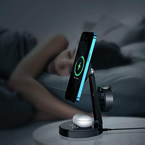 Ultimate 3-in-1 Wireless Charging Station for Samsung Galaxy Devices – Fast Mag-Safe Dock for Galaxy S24, S23, S22, S21, Note 20, Galaxy Watch 7/6/5/5 Pro/4/3, and Galaxy Buds+/Live – Streamlined Design with Intelligent Safety Features for Effortless Charging and Device Organization