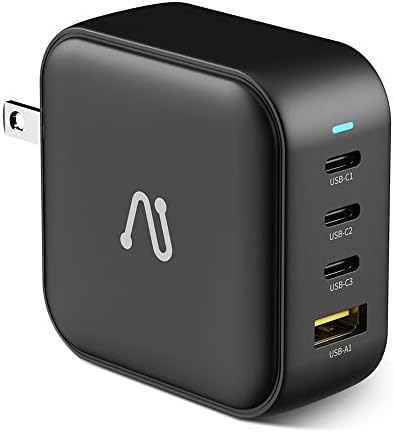 Ultra-Fast 100 W Ga N Wall Charger – 4-Port USB-C Power Adapter for Simultaneous Device Charging, Compact and Foldable Design, Compatible with Mac Book Pro, i Pad Pro, i Phone 14, Galaxy S9, and More – Efficient Power Solution for Home and Travel