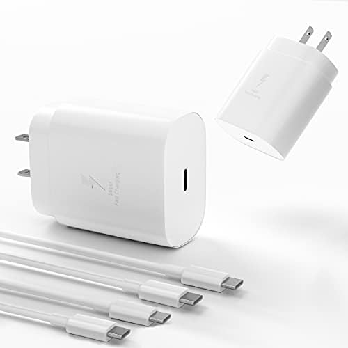 Ultimate Dual Pack USB C Fast Charger Block with Type C Cable – Superior Adaptive Charging for All Devices, Sleek White Design for Home or Travel