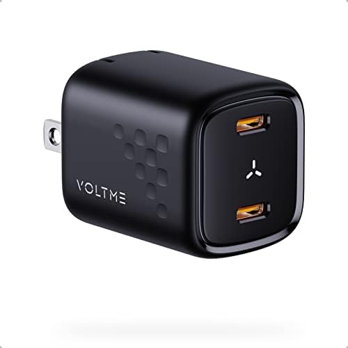 VOLTME 30 W Dual-Port USB C Fast Charger – Compact Wall Charger with Foldable Plug for Efficient Charging of Mac Book Air, i Phone 14 Pro/14 Pro Max, Galaxy, Pixel, i Pad Mini & More – Universal Compatibility & Enhanced Speed for On-the-Go Convenience
