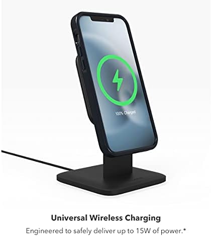 Mophie 15 W Fast Wireless Charging Stand – Premium Mag Safe & Qi-Compatible Charger for i Phone, Google Pixel, Samsung Galaxy – Sleek Ergonomic Design for Effortless Hands-Free Use & Enhanced Charging Efficiency