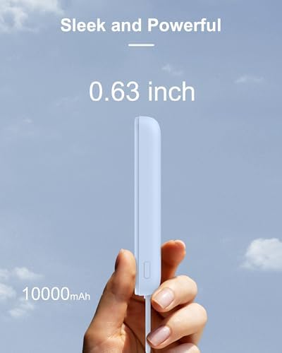 Asper X Mag Safe 10,000 m Ah Portable Power Bank – Dual Charging Solutions with 15 W/22.5 W Fast Charging, Smart LED Power Display, Built-in USB-C Cable & Compact Design for i Phone 16/15/14/13/12 & Galaxy S25 – Ultimate Travel Companion for Efficient Power Management