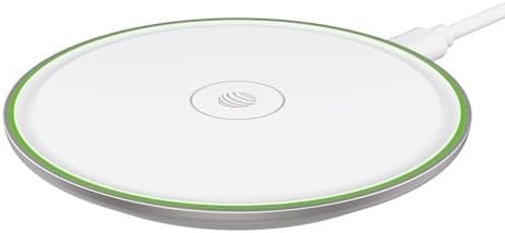 AT&T 15 W Qi-Certified Wireless Charging Pad – Rapid Power Solution for All Qi-Enabled Devices, Sleek White Aesthetic with Premium USB-C Input, Ideal for Seamless Home & Office Charging Experience