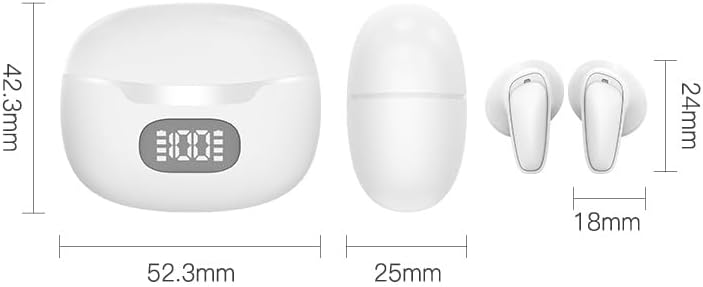 Ultra-Lightweight Bluetooth 5.3 Wireless Earbuds with Advanced Noise Isolation & Real-Time LED Battery Indicator – Perfect for Active Lifestyles, Ergonomic Sports Earphones Compatible with i OS/Android, Delivering Immersive Sound Quality for Music Enthusiasts on the Go