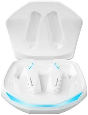 GM2 Pro Wireless Earbuds – Next-Gen Bluetooth 5.3 Low Latency Gaming Earphones with Noise-Canceling Microphone and Portable Charging Case for Superior Sound Clarity (White) – The Ultimate Choice for Gamers and Music Aficionados