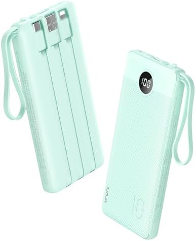 VRURC 22.5 W Pink Portable Charger – 10000 m Ah Power Bank with Fast Charging Capability, USB-C Dual Functionality, 4 Outputs & 3 Inputs – Essential Travel Companion for i Phone 16/15/14/13, Samsung & Android Devices – Compact Design for On-the-Go Power Management