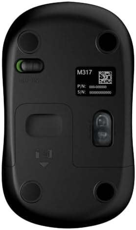 Logitech M317 Colt Glossy Wireless Mouse – Ultra-Responsive 2.4 GHz Connection, 1000 DPI Precision Tracking, 12-Month Battery Life – Ideal for PC, Mac, Laptops, and Chromebooks – Ultimate Comfort and Portability for Work and Play