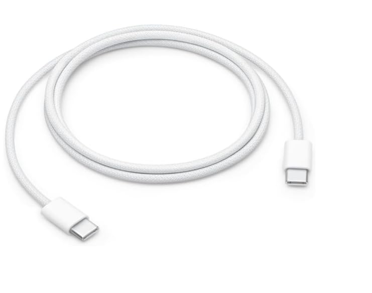 High-Speed USB-C to USB-C Charging Cable – 1 Meter (3.3 ft) Tangle-Free Data Transfer Solution with Universal Compatibility for Smartphones, Tablets, and Laptops – Fast Charging and Durable Design in Sleek White Finish